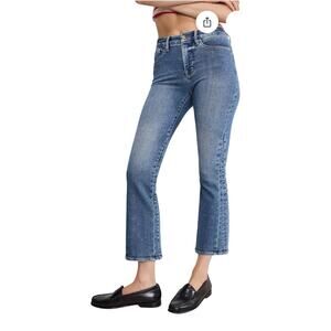 Good American Women's Good Legs Cropped Mini Bootcut Jeans 10/30